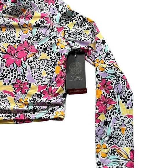 Vince Camuto Girl's Floral Tropical Jungle Print Rashguard SPF 50 Swim T… - Picture 7 of 12